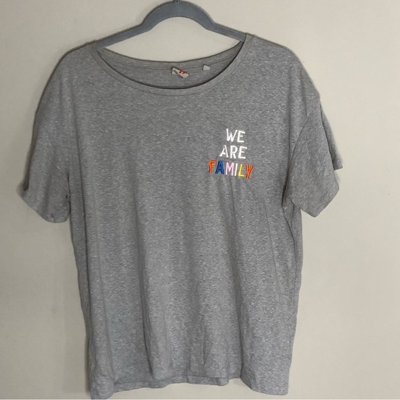 Gray WE ARE FAMILY Rainbow Tee Shirt - Picture 1 of 4